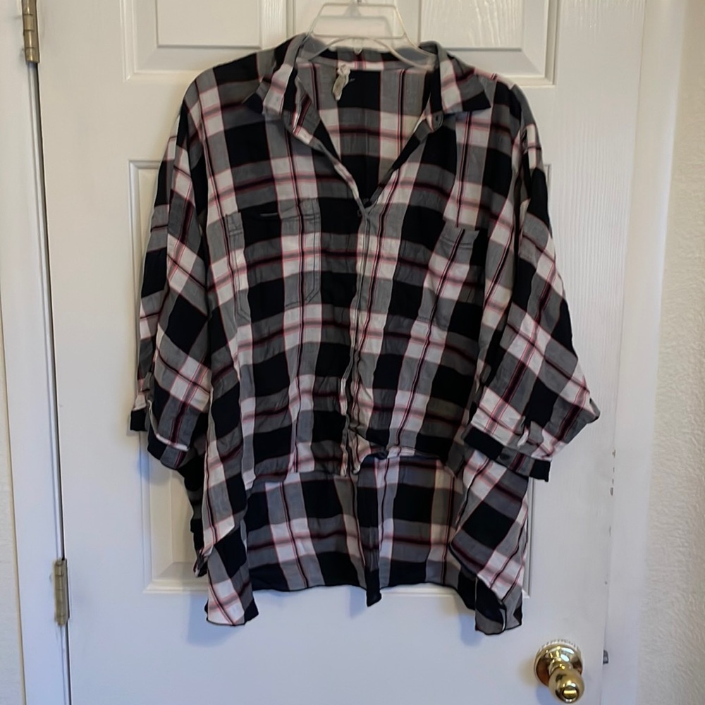 Oversized plaid shirt